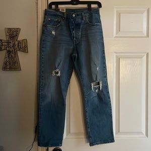 Levis 501 Original Cropped High Rise Jeans